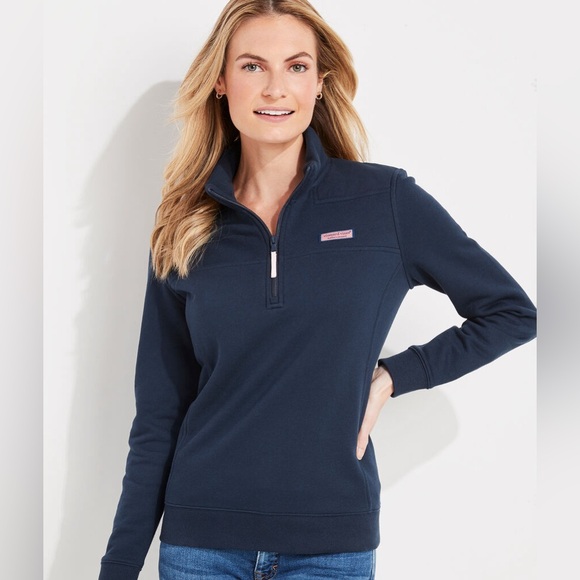 Vineyard Vines Tops - Vineyard Vines Women’s Pullover Fleece Navy Blue 1/4 Zip Long Sleeve, Size S